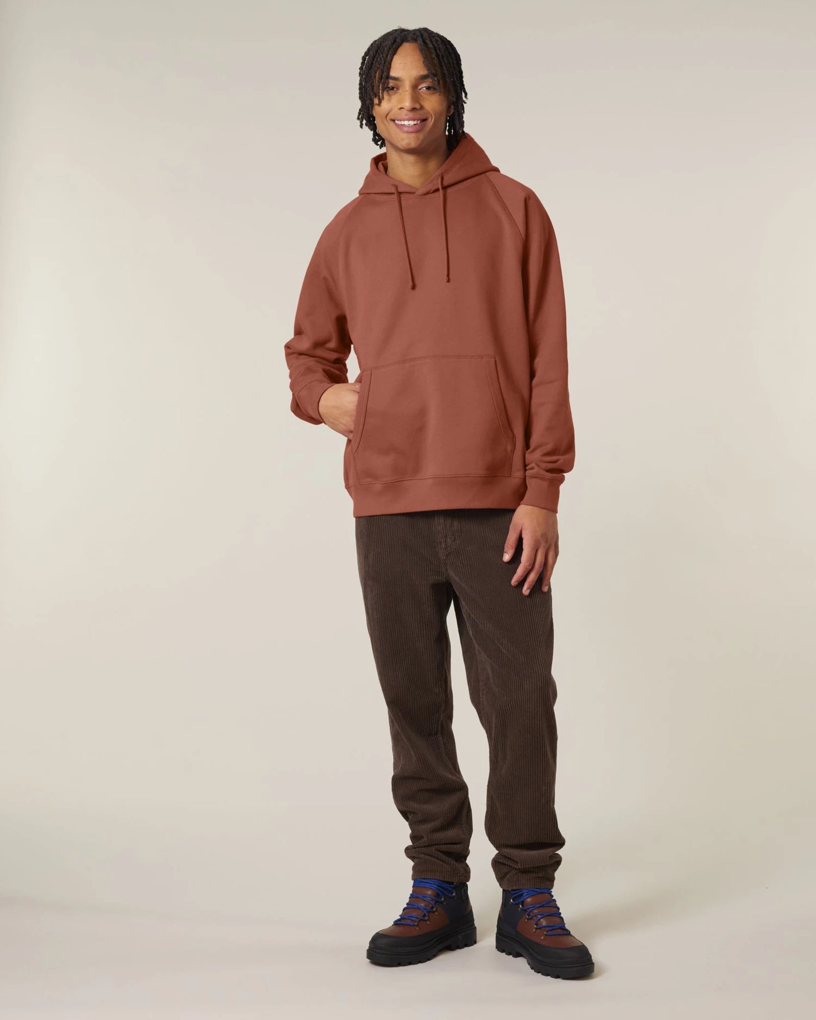 Sweat à capuche coton bio Stanley/Stella Striker à personnaliser - Heritage Brown