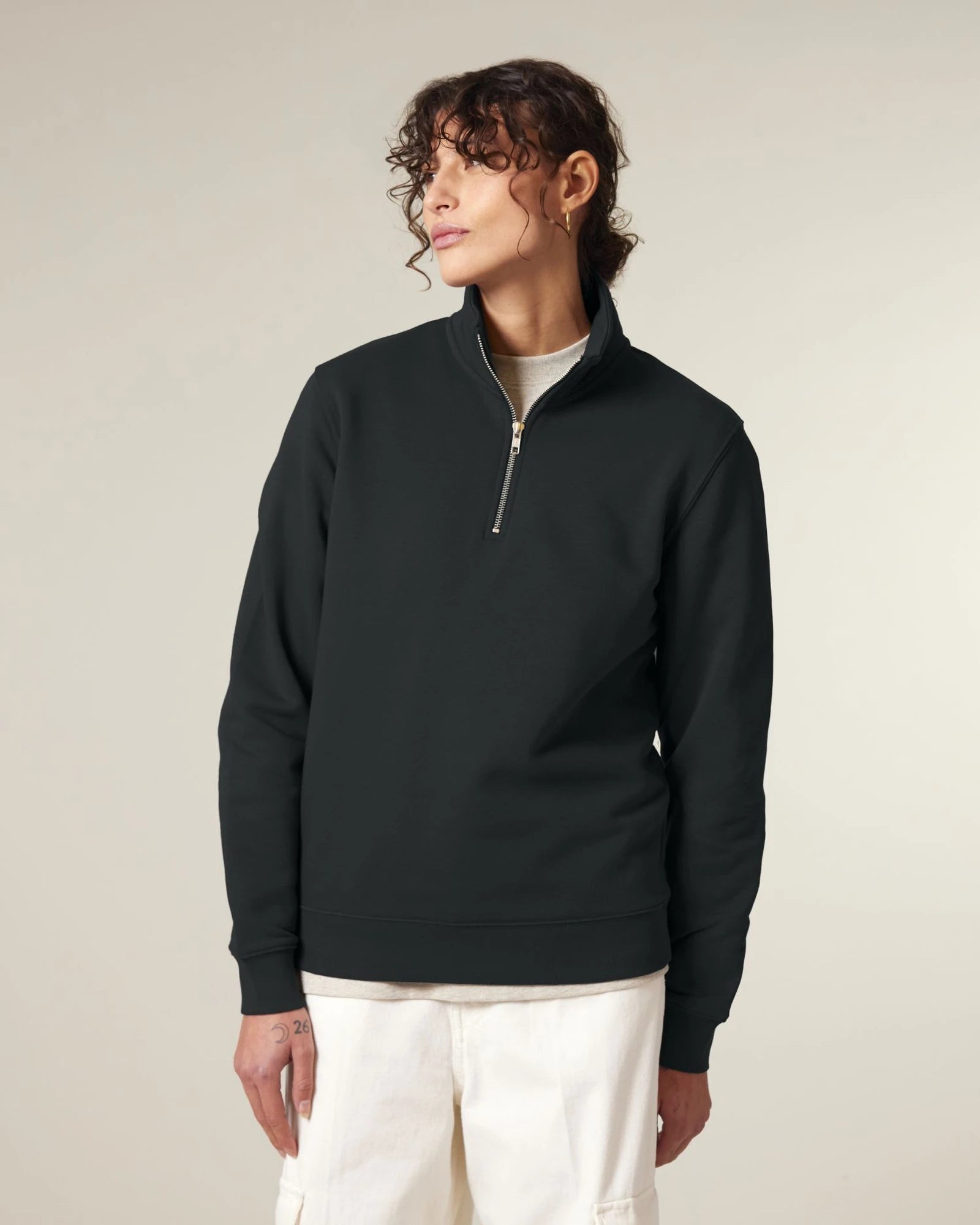 Sweat-shirt unisexe coton bio Stanley/Stella Trucker 2.0 à personnaliser - Black