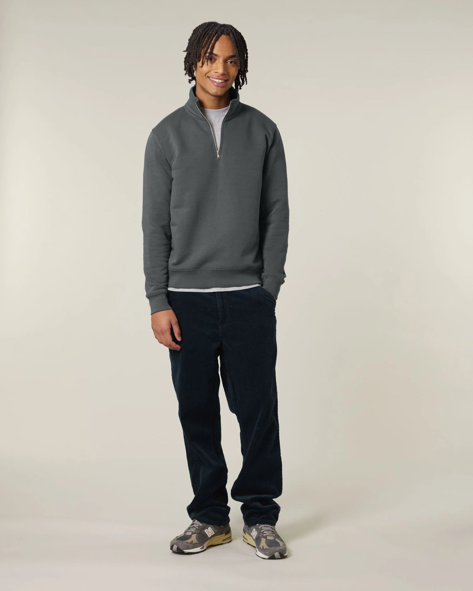 Sweat-shirt unisexe coton bio Stanley/Stella Trucker 2.0 à personnaliser - Anthracite