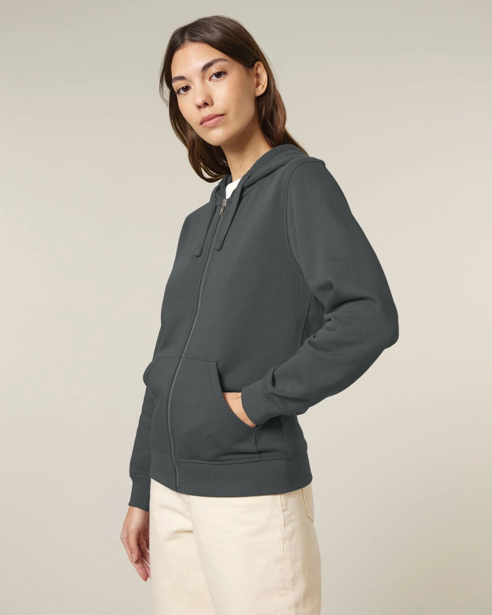 Sweat à capuche zippé unisexe Stanley/Stella Mixer à personnaliser - Anthracite