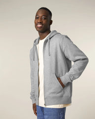 Sweat à capuche zippé unisexe Stanley/Stella Mixer à personnaliser - Heather Grey