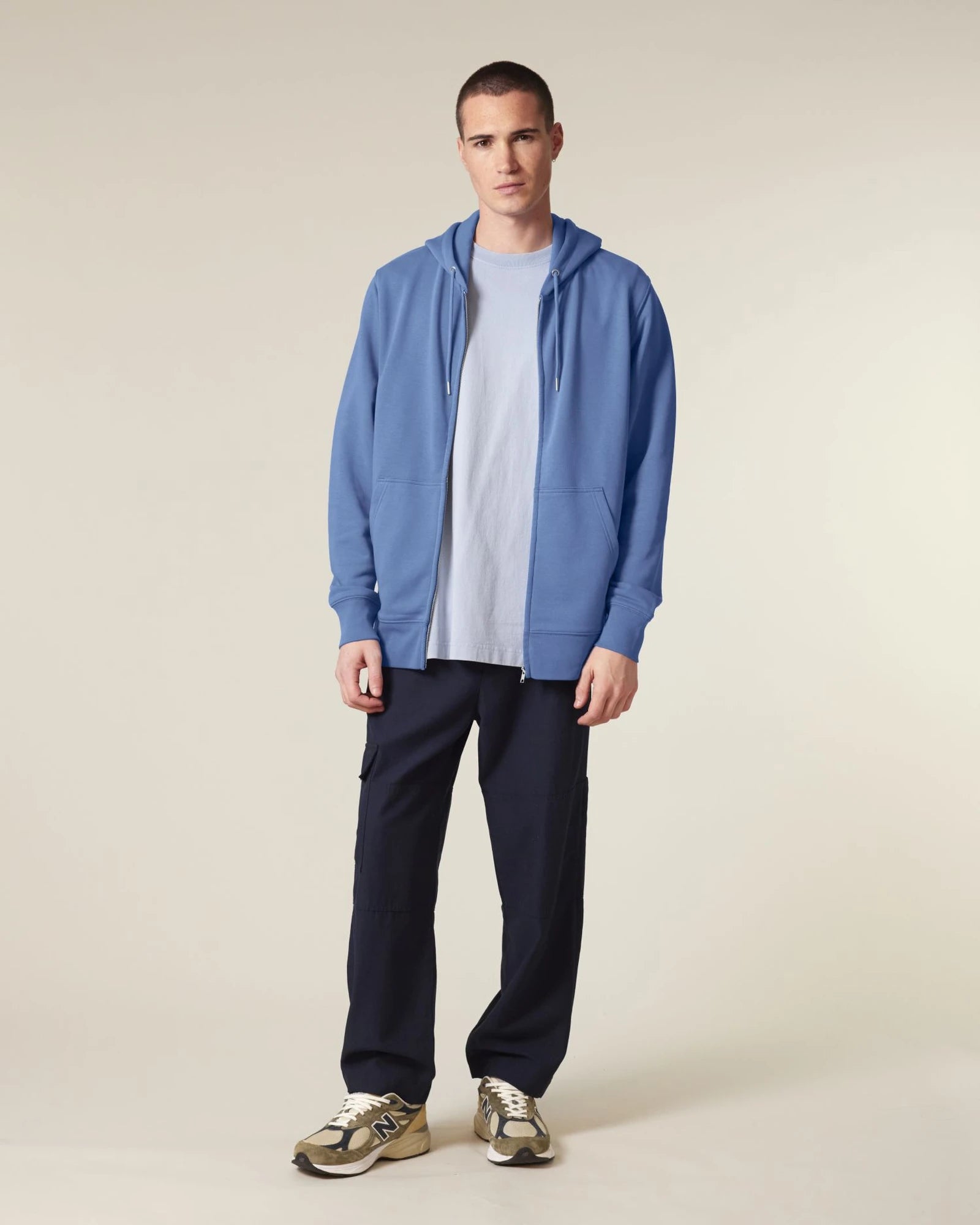 Sweat à capuche zippé coton bio Stanley/Stella 2.0 à personnaliser - Bright Blue