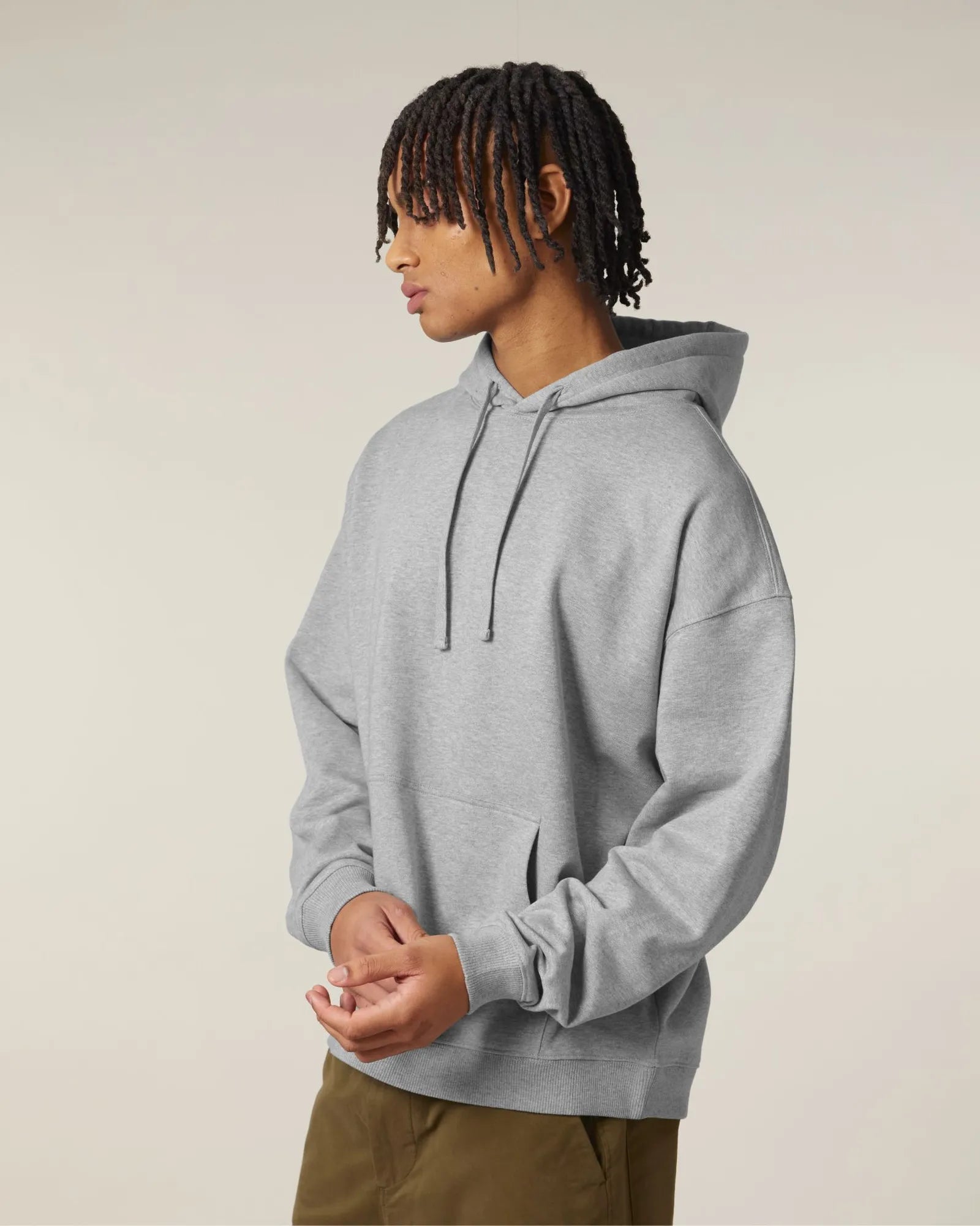 Sweat à capuche unisexe coton bio Stanley/Stella Slammer à personnaliser - Heather Grey