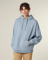 Sweat à capuche oversized coton bio Stanley/Stella Slammer à personnaliser - G. Dyed Blue Stone