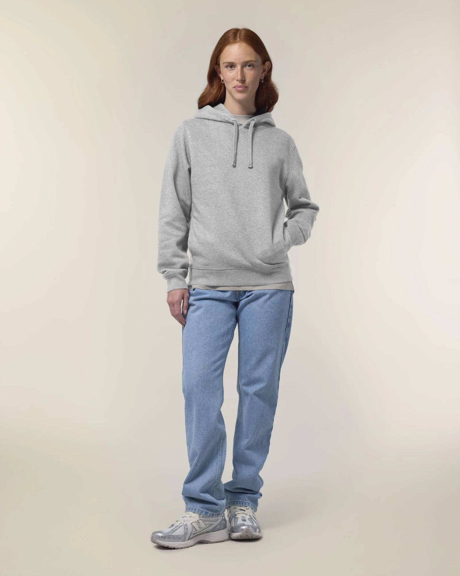 Sweat à capuche unisexe coton bio Stanley/Stella Sounder à personnaliser - Heather Grey