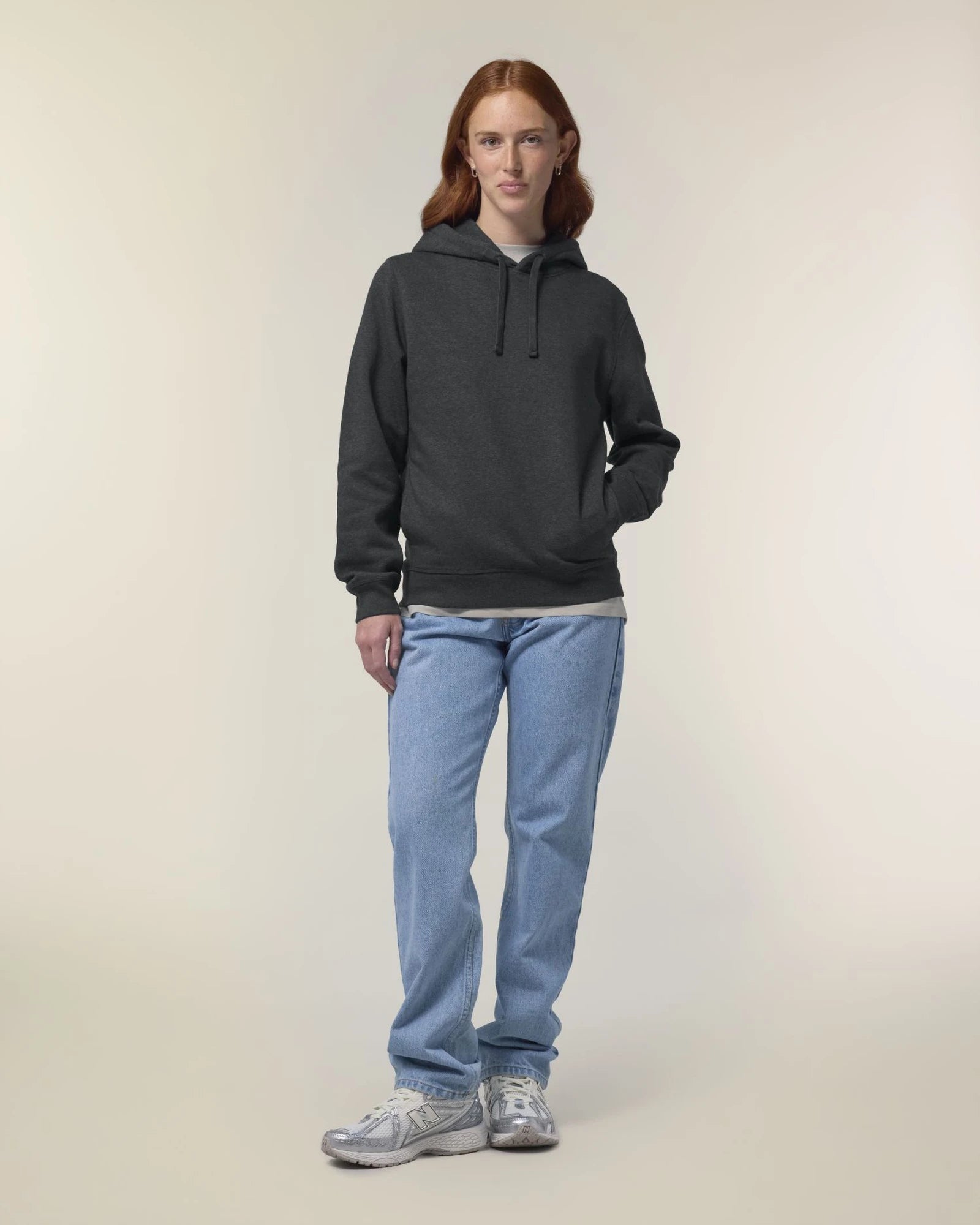 Sweat à capuche unisexe coton bio Stanley/Stella Sounder à personnaliser - Dark Heather Grey