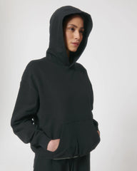 Sweat à capuche unisexe coton bio Stanley/Stella Cooper à personnaliser - Black