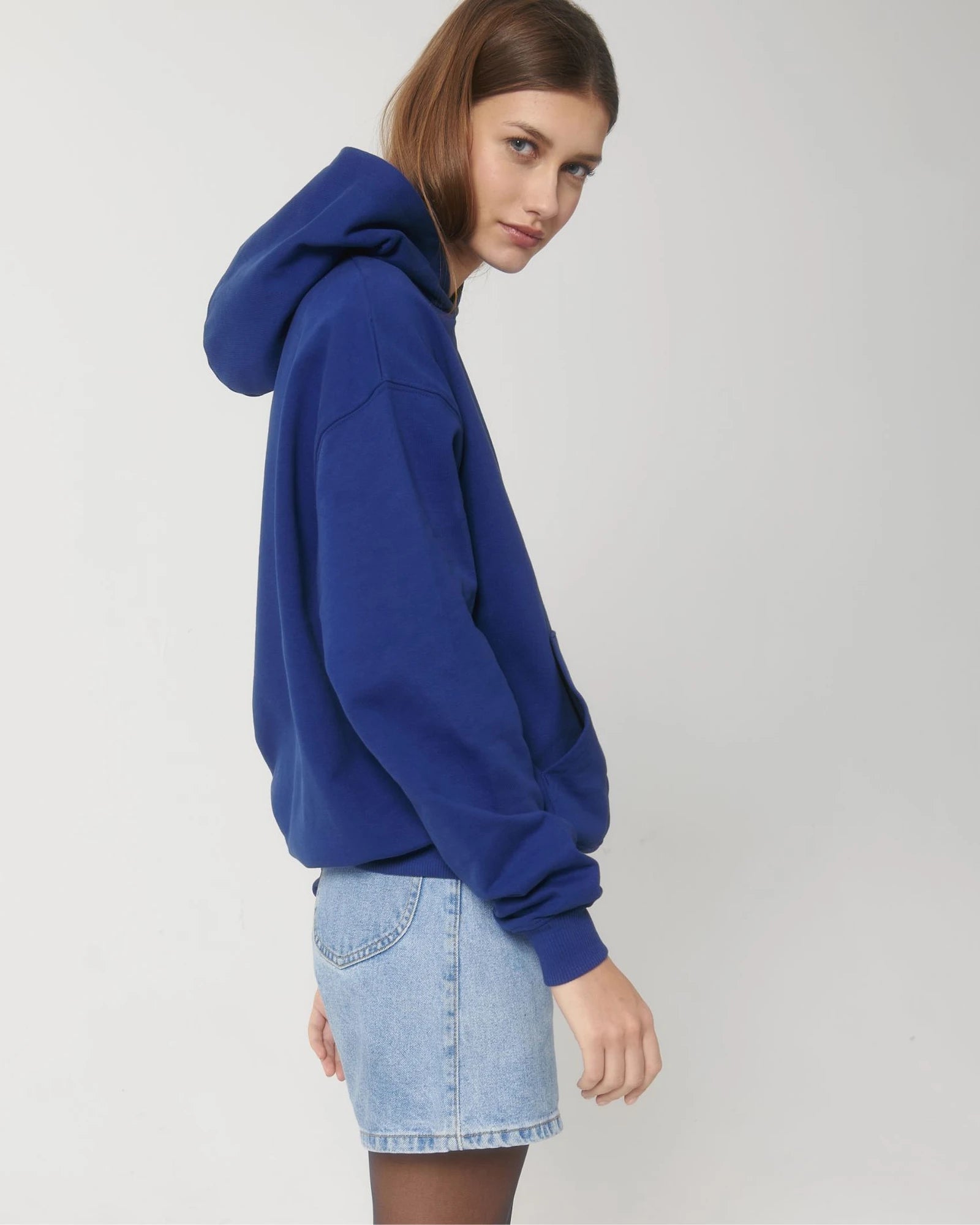 Sweat à capuche unisexe coton bio Stanley/Stella Cooper à personnaliser - Worker Blue