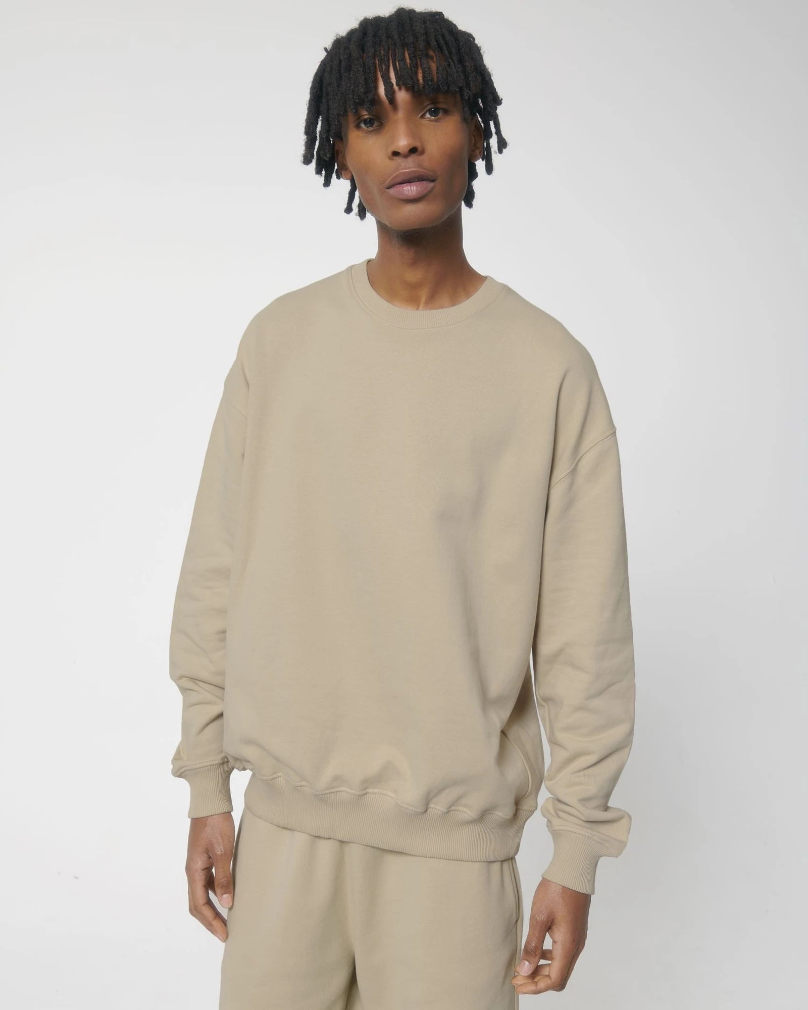 Sweat à col rond coton bio Stanley/Stella Ledger à personnaliser - Desert Dust