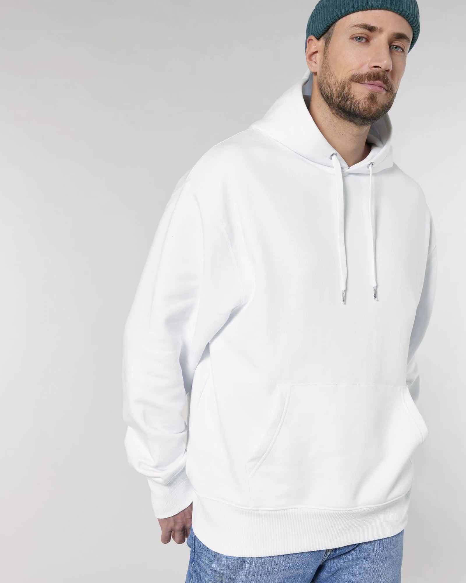 Sweat à capuche unisexe coton bio Stanley/Stella Slammer à personnaliser - White