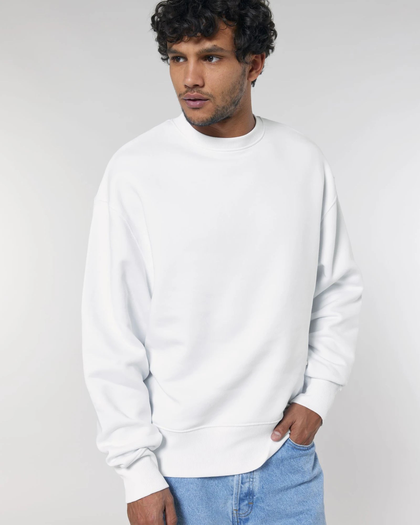 Sweat unisexe coton bio Stanley/Stella Radder à personnaliser - White