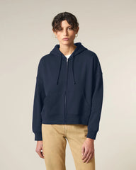 Sweat à capuche zippé coton bio Stanley/Stella Ida à personnaliser - French Navy