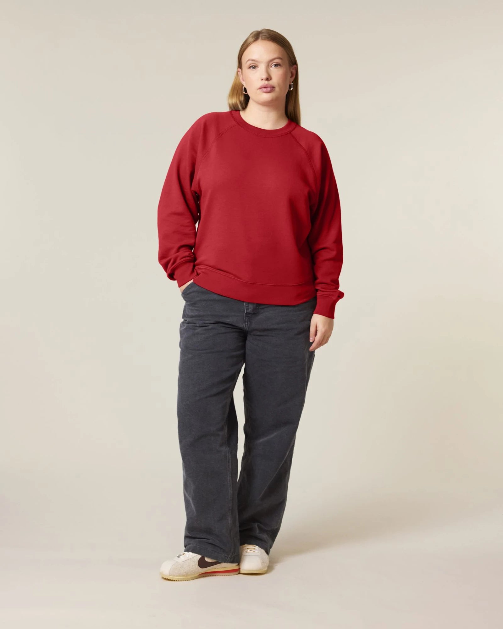 Sweat à col rond coton bio Stanley/Stella Clara à personnaliser - Red
