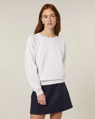 Sweat à col rond coton bio Stanley/Stella Clara à personnaliser - Cool Heather Grey