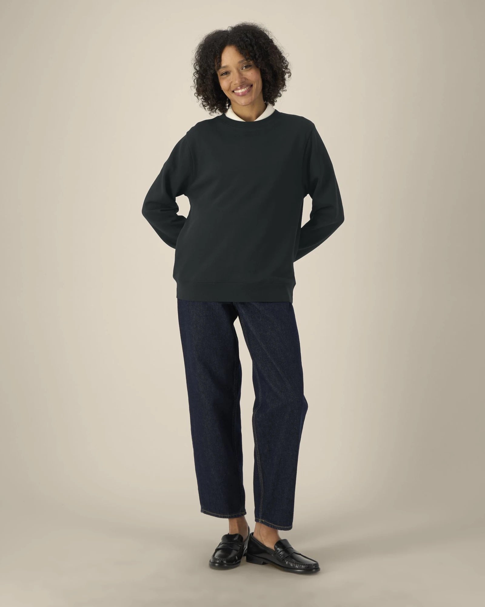 Sweat-shirt col rond coton recyclé Stanley/Stella Thinker à personnaliser - Black