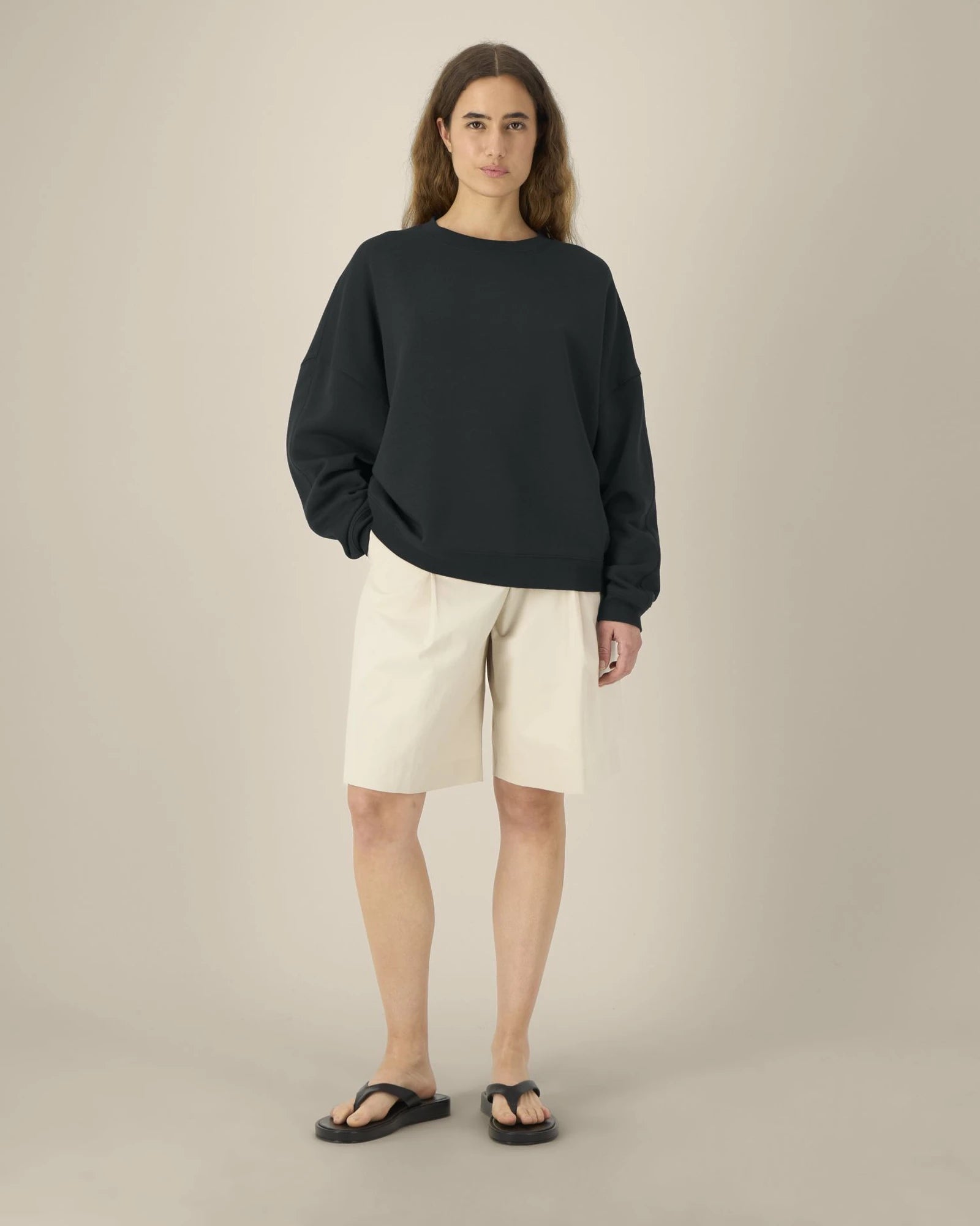 Sweat-shirt col rond coton bio Stanley/Stella Lianna à personnaliser - Black