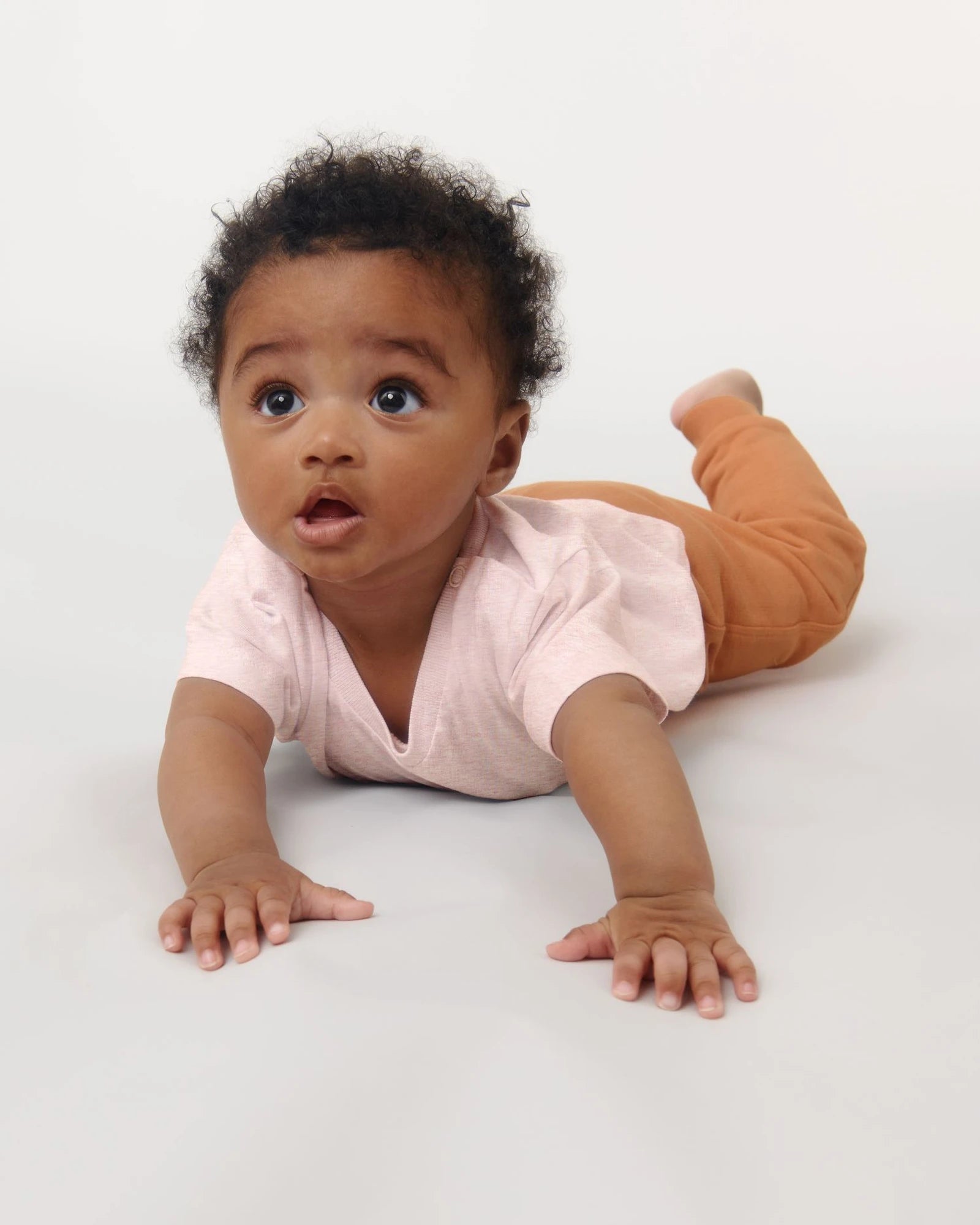 T-shirt bébé coton bio Stanley/Stella Iconic à personnaliser - Cream Heather Pink