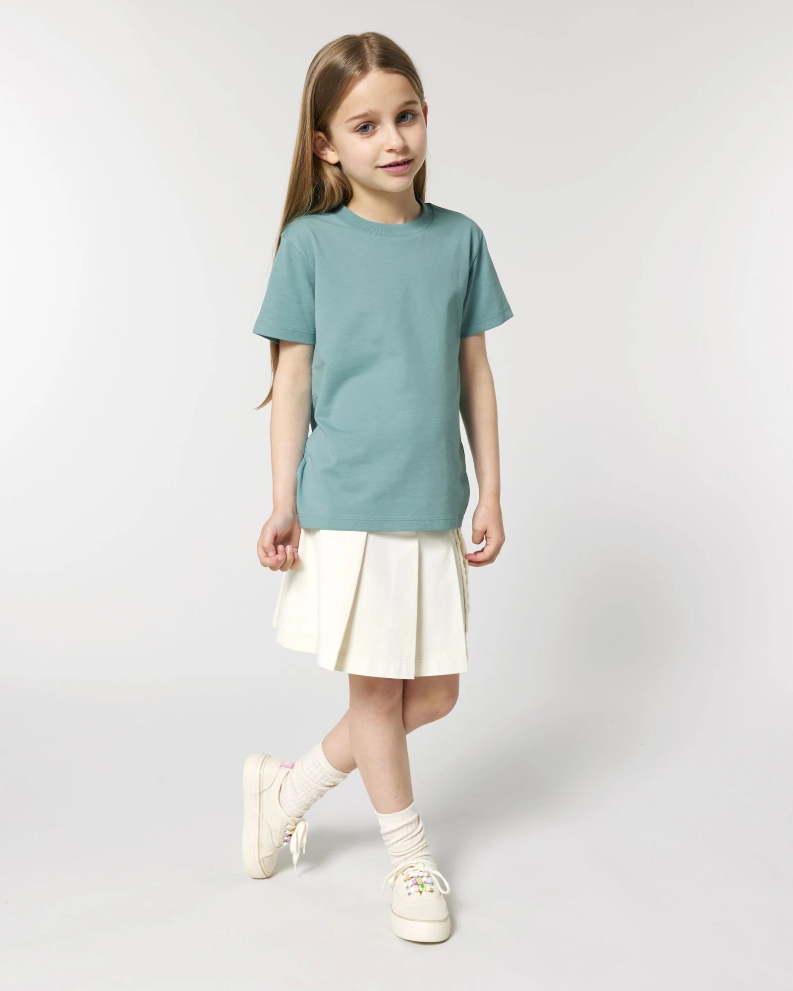 T-shirt enfant coton bio Stanley/Stella Mini Creator à personnaliser - Teal Monstera