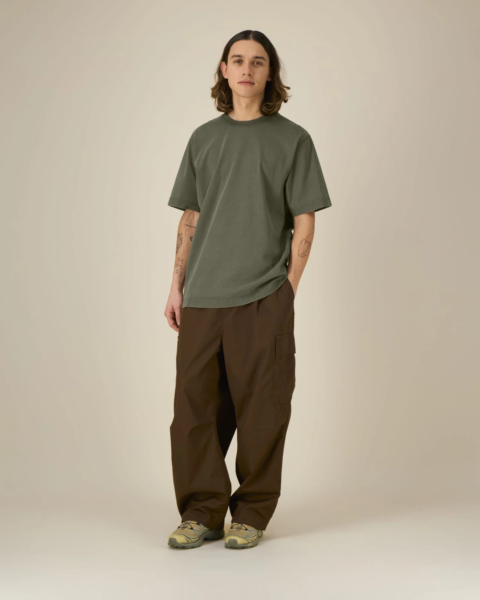 T-shirt unisexe épais coton bio Stanley/Stella Freestyler à personnaliser - G. Dyed Khaki