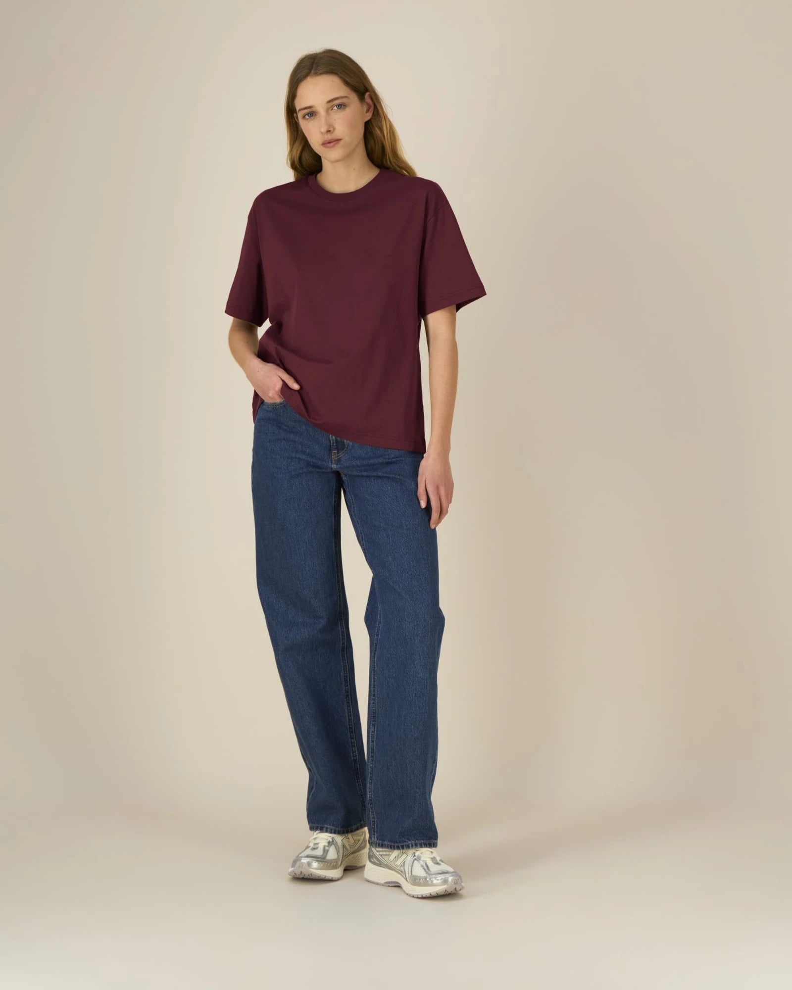 T-shirt coton bio Stanley/Stella Breezer à personnaliser - Burgundy