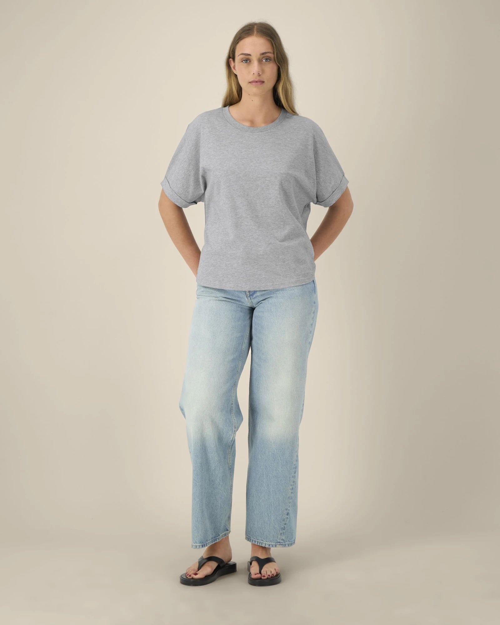 T-shirt femme oversized coton bio Stanley/Stella à personnaliser - Heather Grey
