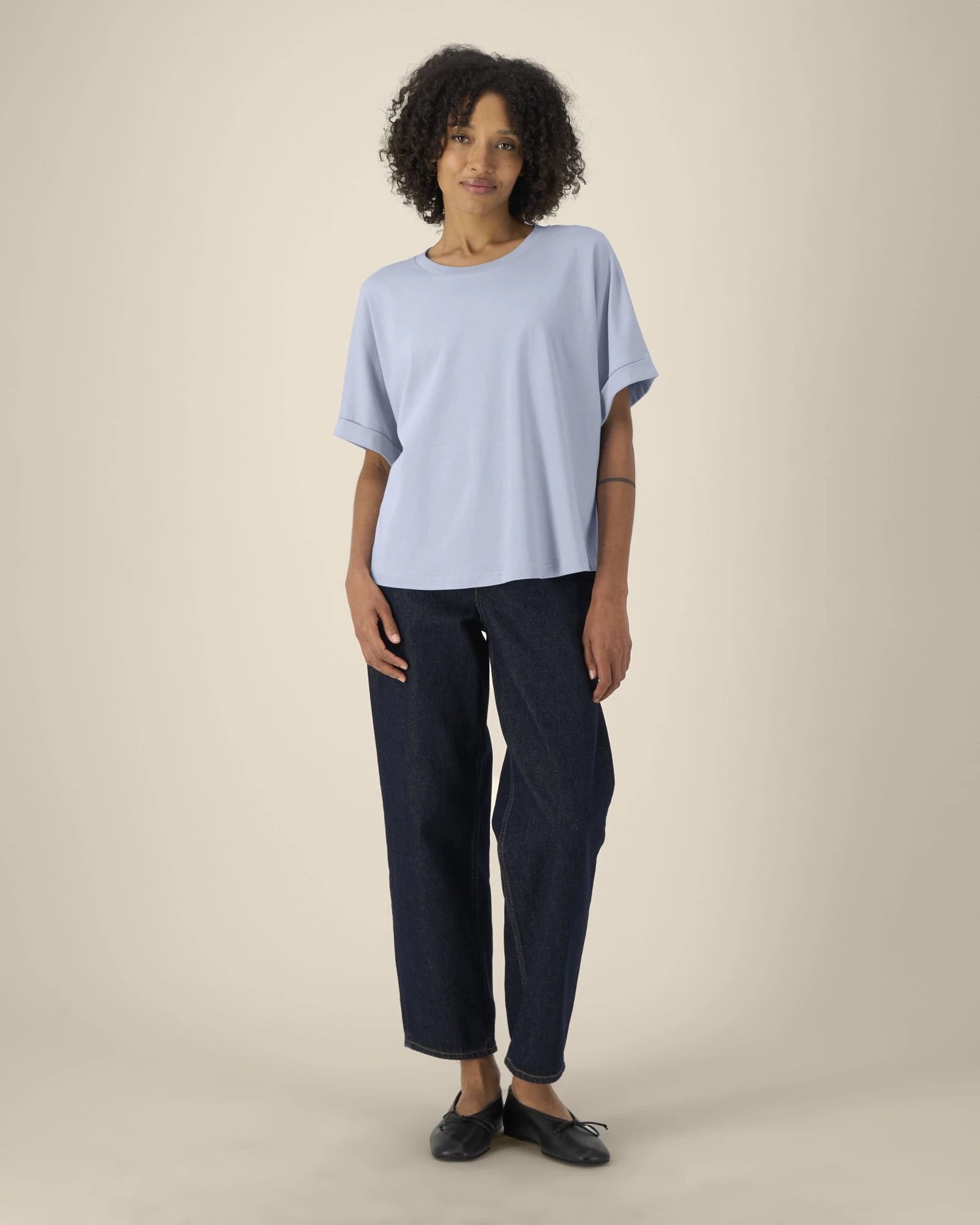 T-shirt femme oversized coton bio Stanley/Stella à personnaliser - Serene Blue