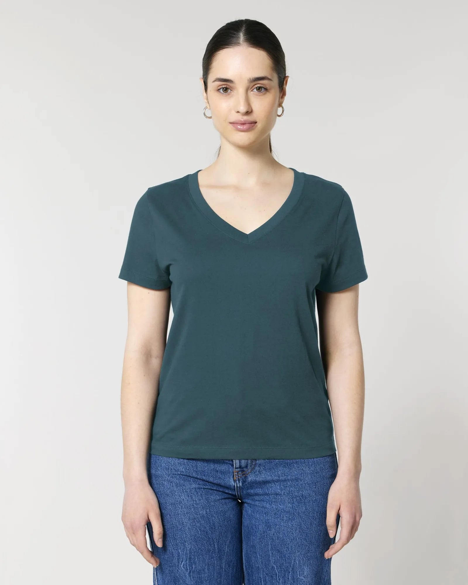 T-shirt femme col V coton bio Stanley/Stella Isla à personnaliser - Stargazer