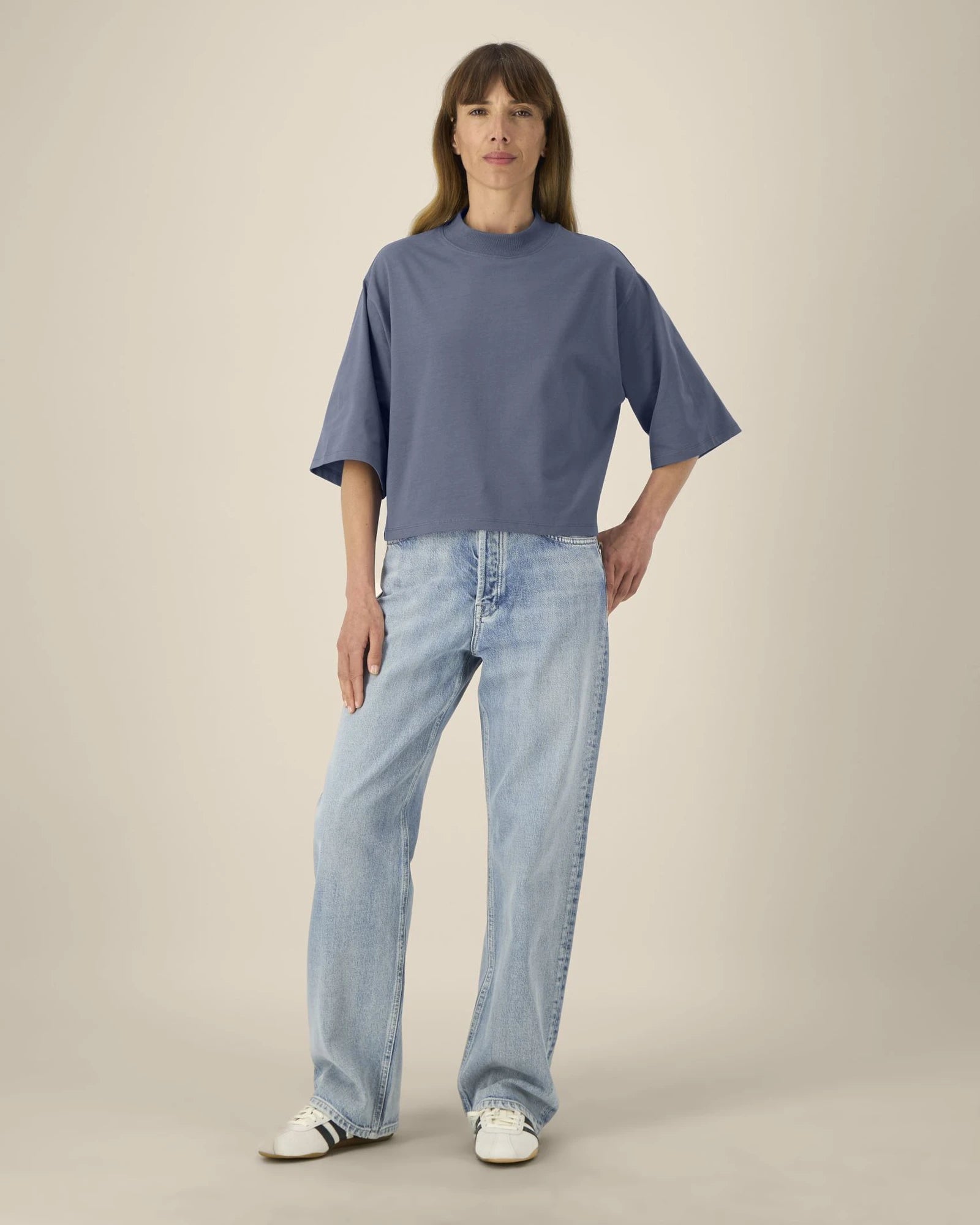 T-shirt coton recyclé Stanley/Stella Raya à personnaliser - Blue Grey