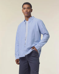 Chemise homme coton bio Stanley/Stella Oxford à personnaliser - Blue Oxford