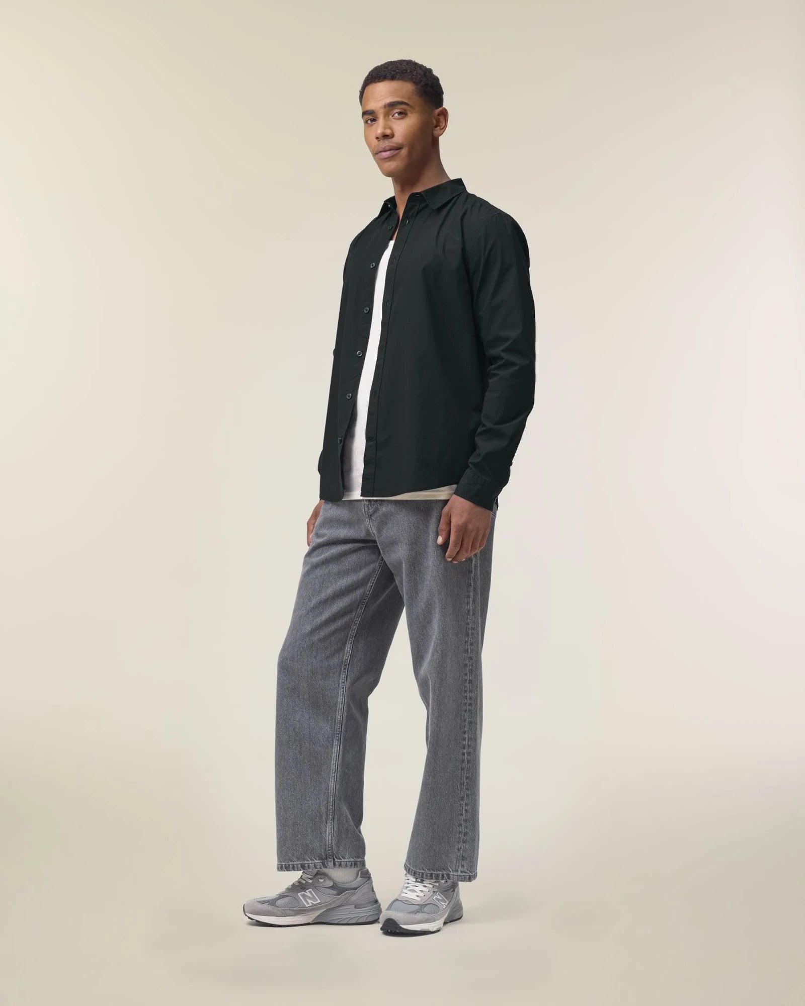 Chemise homme coton bio Stanley/Stella Styler à personnaliser - Black