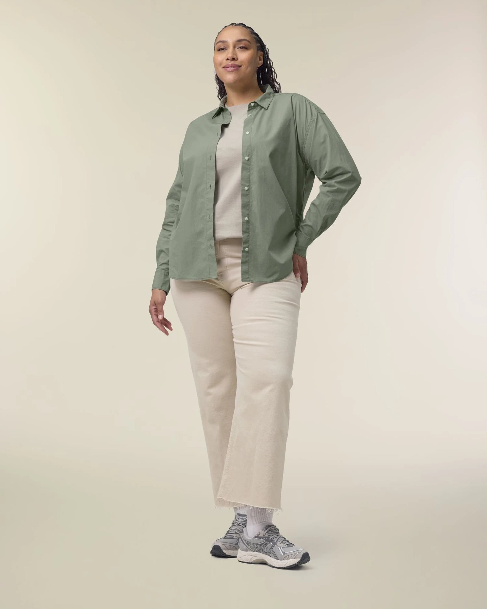 Chemise femme coton bio Stanley/Stella Styler à personnaliser - Soft Khaki