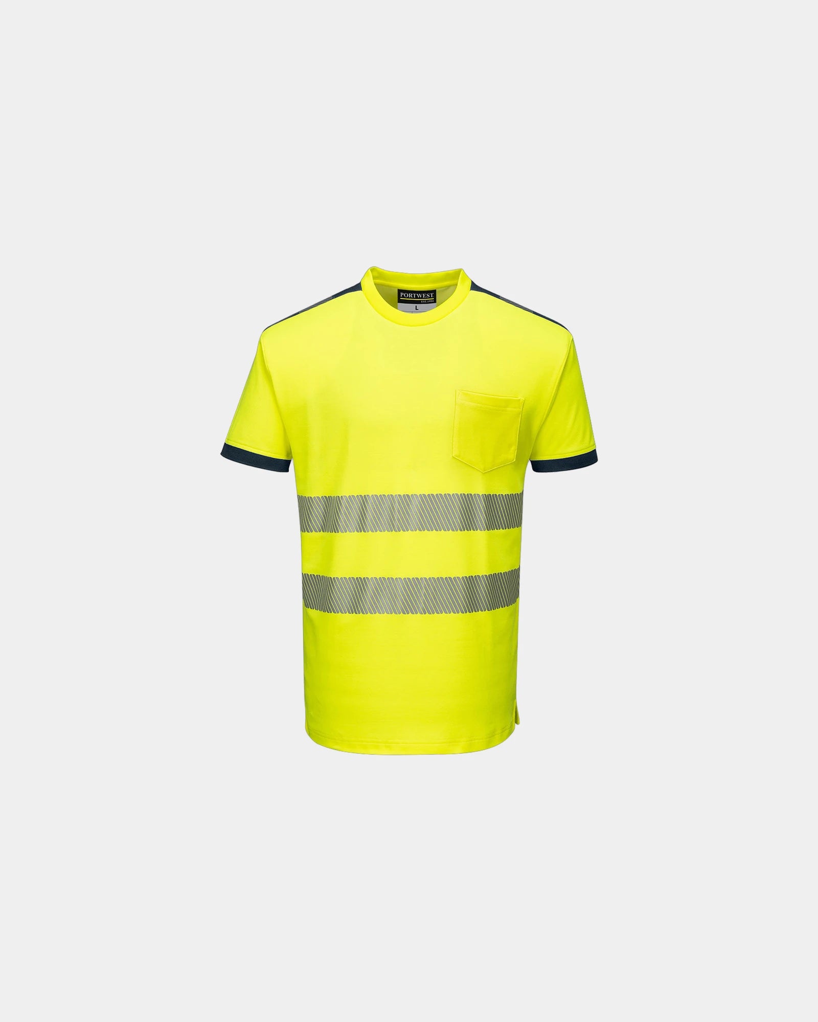 T-shirt coton majoritaire HV PW3 à personnaliser - Jaune-Bleu Marine