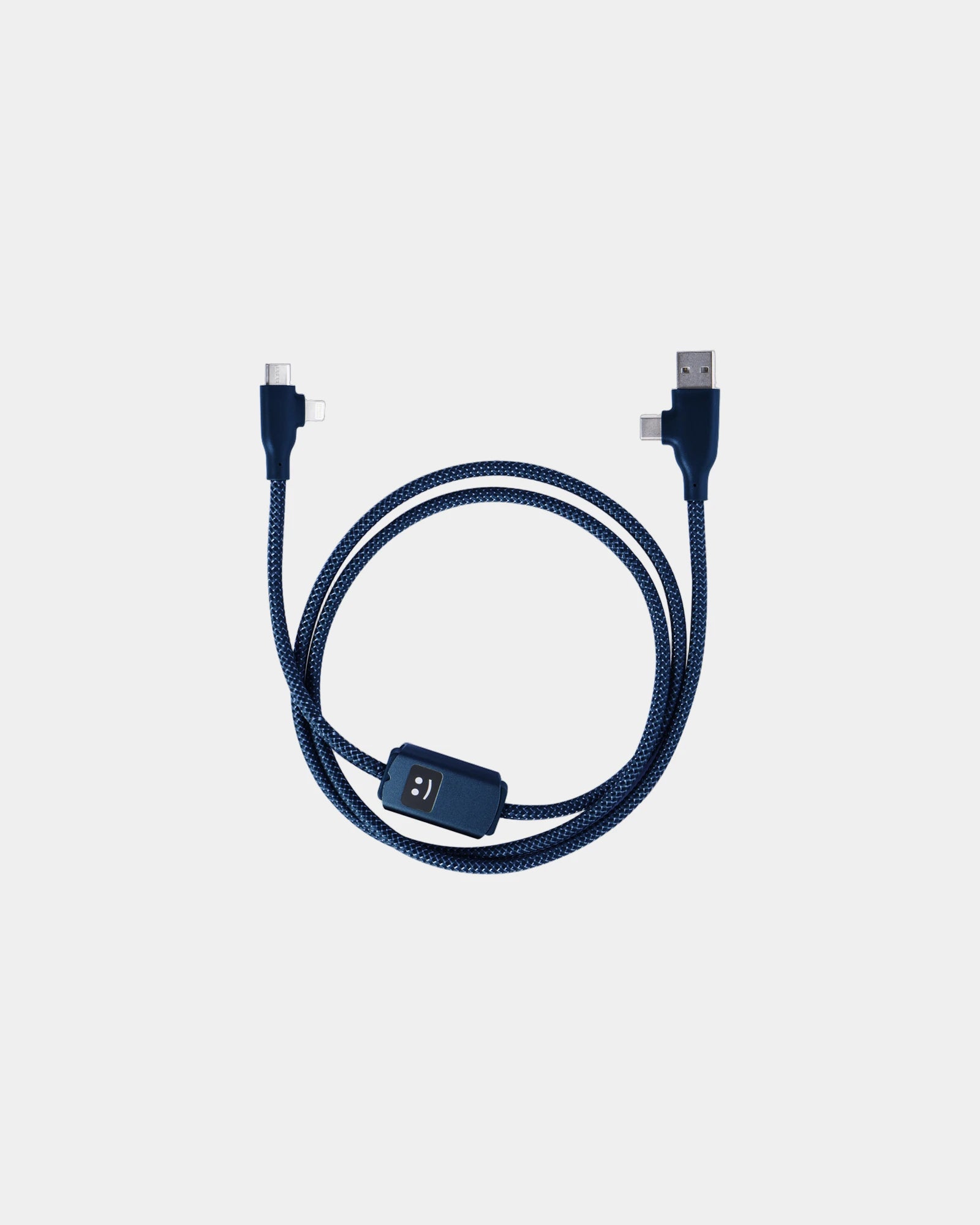 Câble de charge 100W aluminium recyclé à personnaliser - Bleu