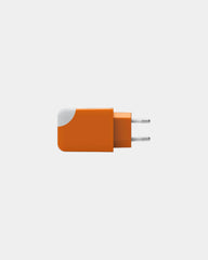 Adaptateur secteur double ports USB C et A 65W à personnaliser - Orange