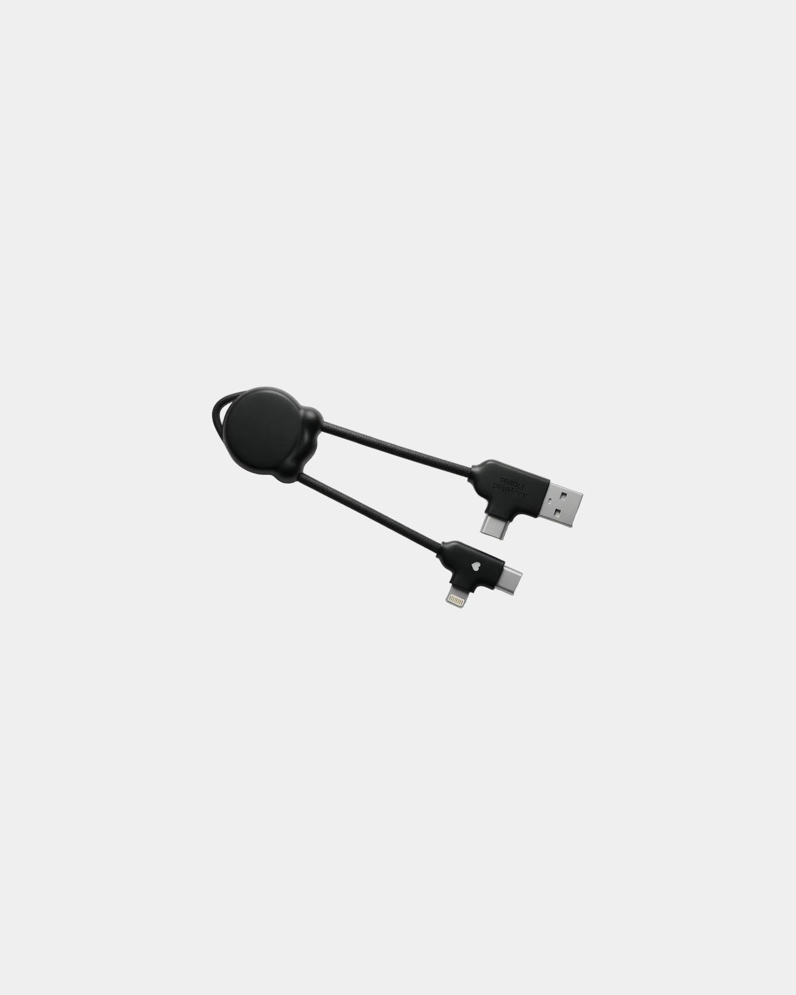 Câble de charge plastique recyclé Octomini à personnaliser - Noir