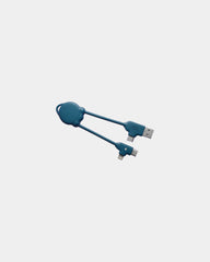 Câble de charge plastique recyclé Octomini à personnaliser - Bleu