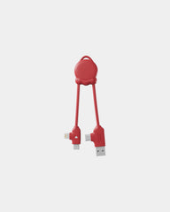 Câble de charge plastique recyclé Octomini à personnaliser - Rouge