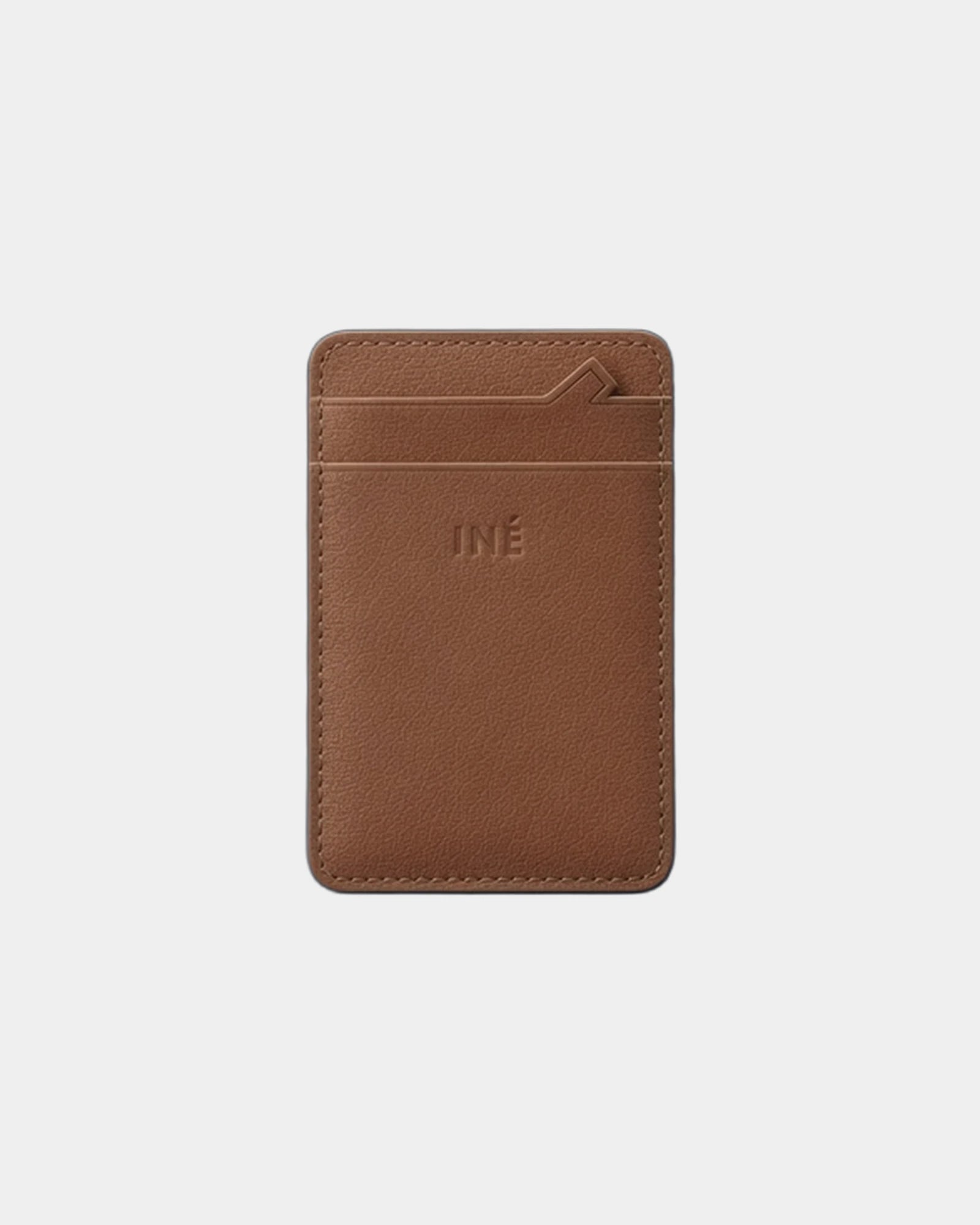 Porte-cartes éco cuir recyclé INE Mini Wallet à personnaliser - Cognac