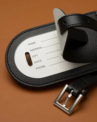 Étiquette bagage cuir recyclé à personnaliser - 4