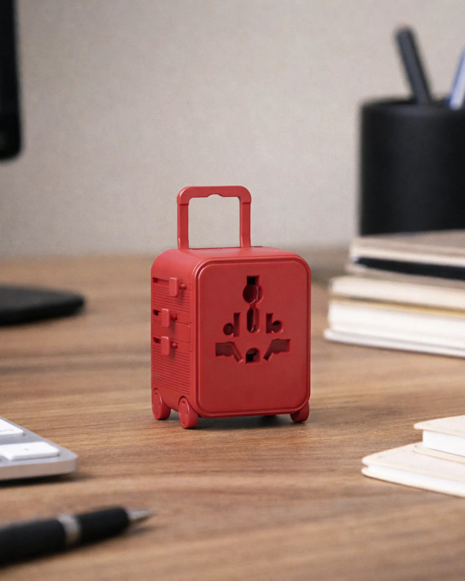 Adaptateur compact rouge Luggie à personnaliser - 2