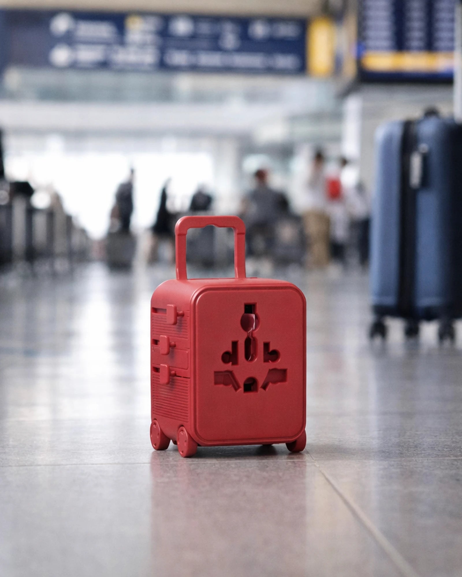 Adaptateur compact rouge Luggie à personnaliser - 1