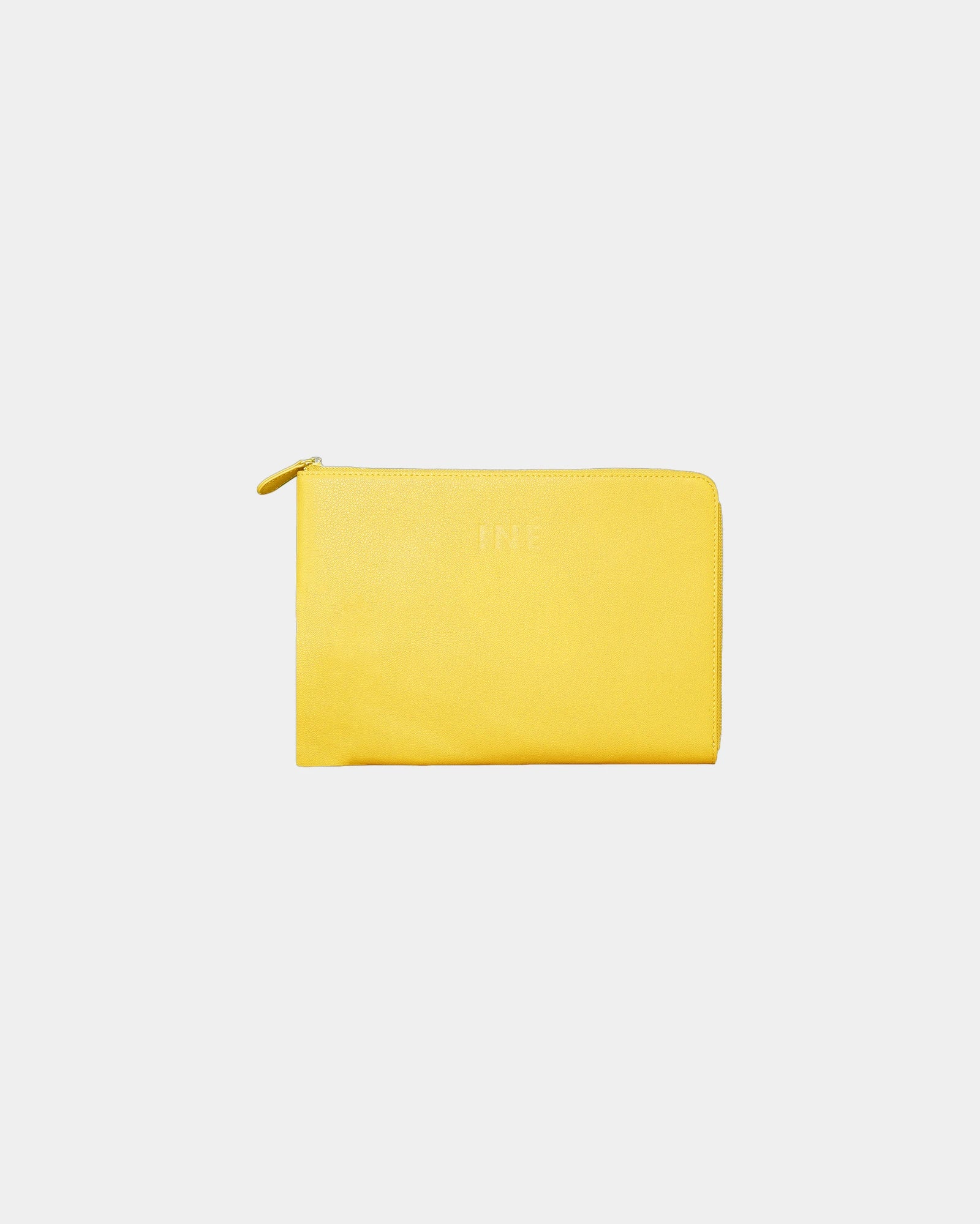 Pochette cuir recyclé INE 14/15" à personnaliser - Jaune