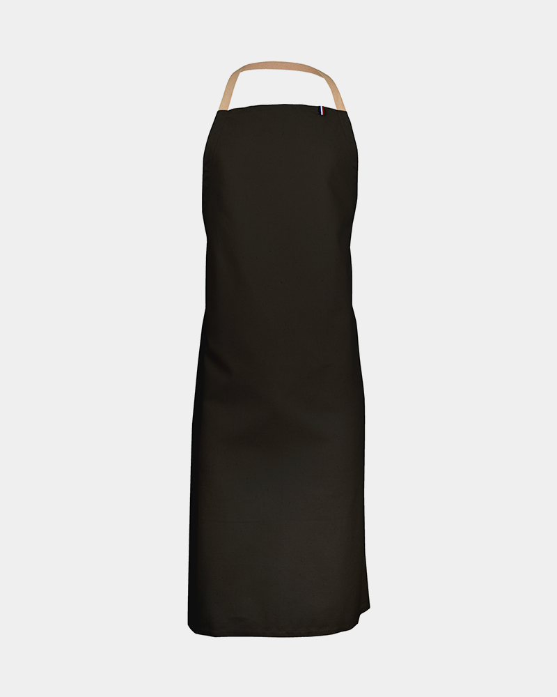 Tablier sans poches Made in France personnalisable - Noir